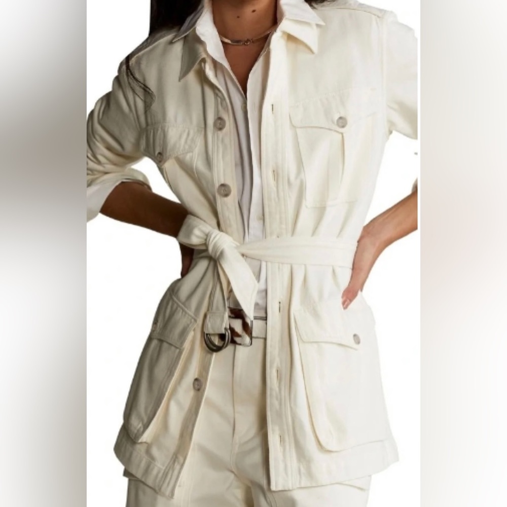 Polo by Ralph Lauren Cream Belted Blazer